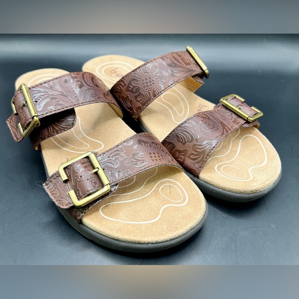 b.o.c- Tolliva, Brown slide sandals‎ with buckle detail, Size:9M